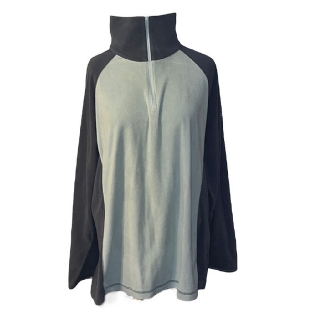 Columbia Fleece Quarter Zip Full Collar Two Toned Blue Size 2X